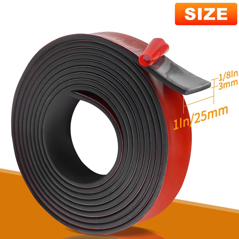 Eunice Adhesive Rubber Strips Neoprene Rubber Sheet, Solid Sheets Rolls for Pads, Crafts, DIY Gaskets, Seals (1" Wide, 1/8" Thick, 20' Long) - Image 2